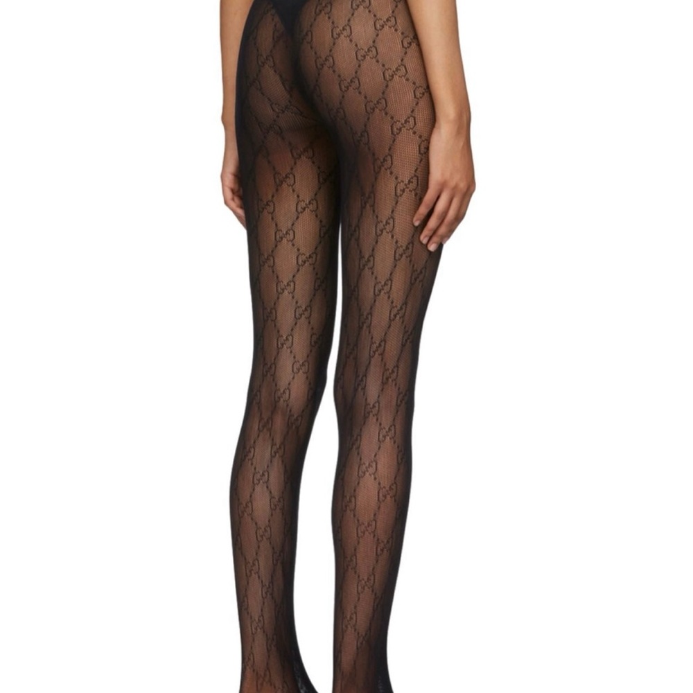 Authentic Gucci Black Patterned Hosiery